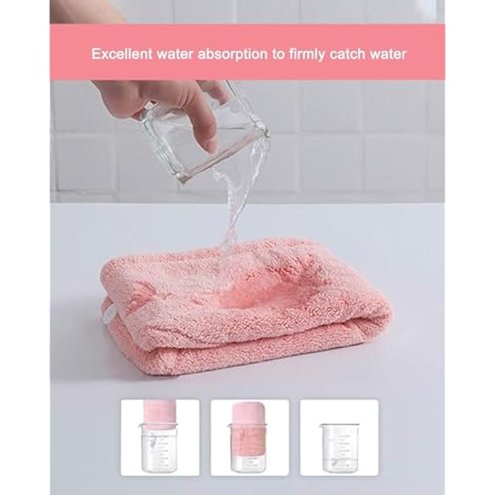 Hair Towel Wrap for Women (2 Pack) Microfiber Turban Quick Drying Super Absorbent with Button for Wet and Dry Hair Red Grey Microfiber - Image 5